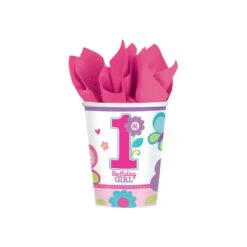 AMSCAN Bicchieri 1 Anno Farfalle