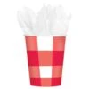 AMSCAN Bicchieri A Quadretti Rosso E Bianco -Party Supplies Area bicchieri a quadretti rosso e bianco