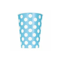 Unique Bicchieri Carta Azzurro A Pois
