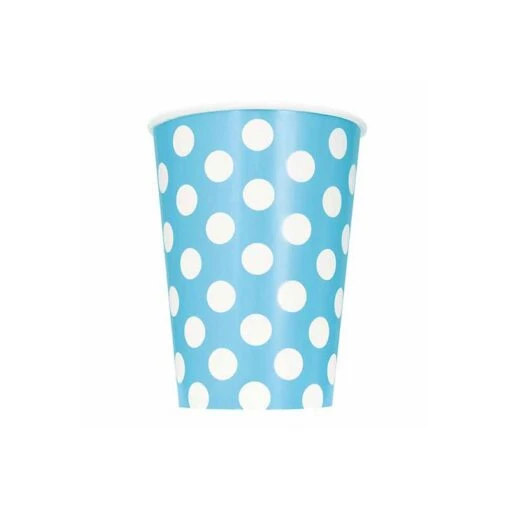 Unique Bicchieri Carta Azzurro A Pois