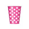 Unique Bicchieri Carta Fucsia A Pois Bianco -Party Supplies Area bicchieri carta fucsia a pois bianco
