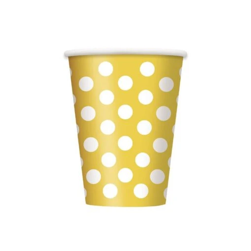 Unique Bicchieri Carta Giallo A Pois