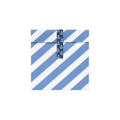 Partydeco Bustine A Righe Azzurro Con Stickers - Image 2