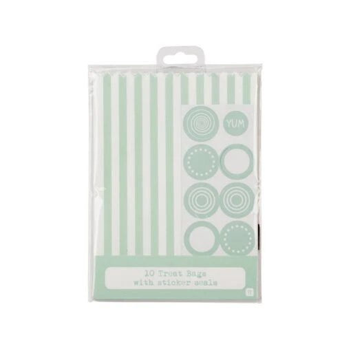 Talking Tables Bustine A Righe Menta Con Stickers - Image 2