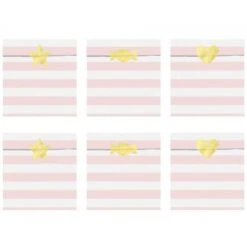 Partydeco Bustine A Righe Rosa Con Stickers