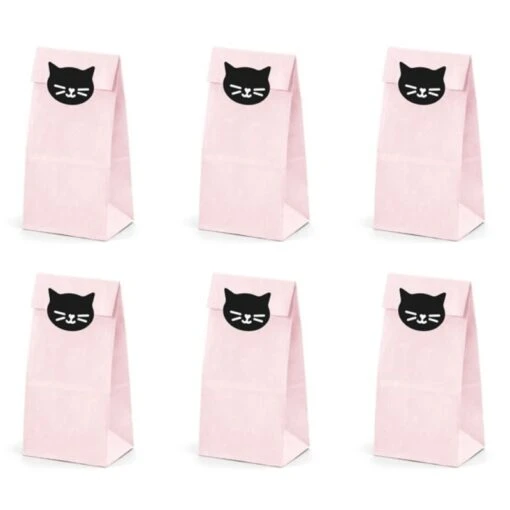 Partydeco Bustine Con Sticker Gattini