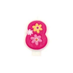 Candela Numerale Rosa 8