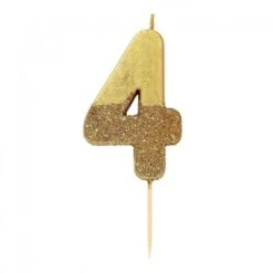 Talking Tables Candelina Numerale Oro Con Glitter 4