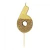 Talking Tables Candelina Numerale Oro Con Glitter 6 -Party Supplies Area candelina numerale oro con glitter 6
