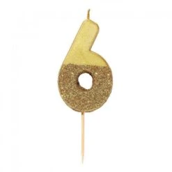Talking Tables Candelina Numerale Oro Con Glitter 6