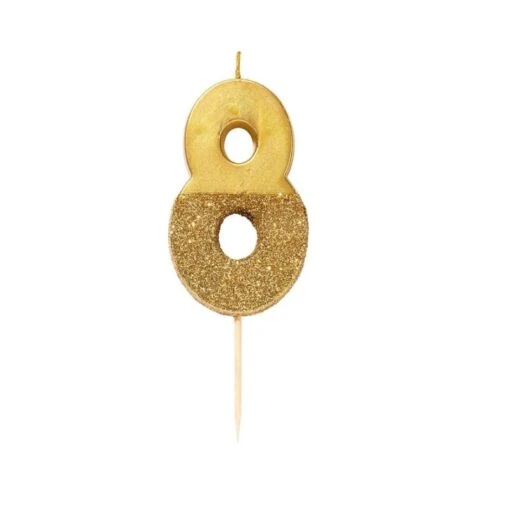 Talking Tables Candelina Numerale Oro Con Glitter 8