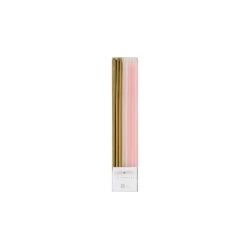 Talking Tables Candeline Lunghe Pink And Gold 16pz -Party Supplies Area candeline lunghe pink and gold 1