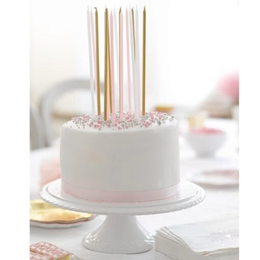 Talking Tables Candeline Lunghe Pink And Gold 16pz - Image 3