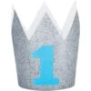 Creative Converting Coroncina 1 Anno Glitter Argento E Azzurro