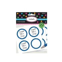 AMSCAN Etichette Sagomate Blu 20 Pz