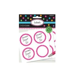 AMSCAN Etichette Sagomate Fucsia 20 Pz