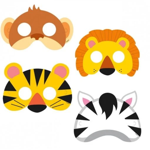Unique Maschere Animali Giungla 8pz