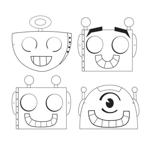 Creative Converting Maschere Da Colorare Robot 6pz