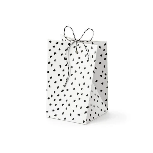 Partydeco Scatolette Bianche A Pois Neri