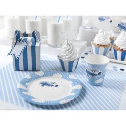 Partydeco Set Scatolette Righe Blu -Party Supplies Area set scatolette righe blu 2