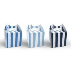 Partydeco Set Scatolette Righe Blu