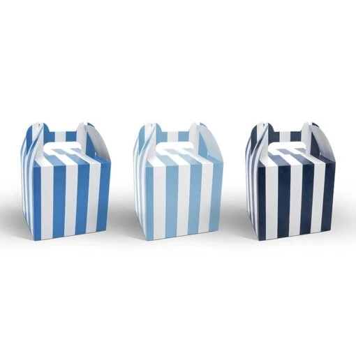 Partydeco Set Scatolette Righe Blu